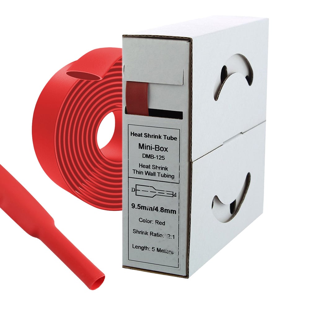 5m Shrink Tube 9,5mm>4,8mm red