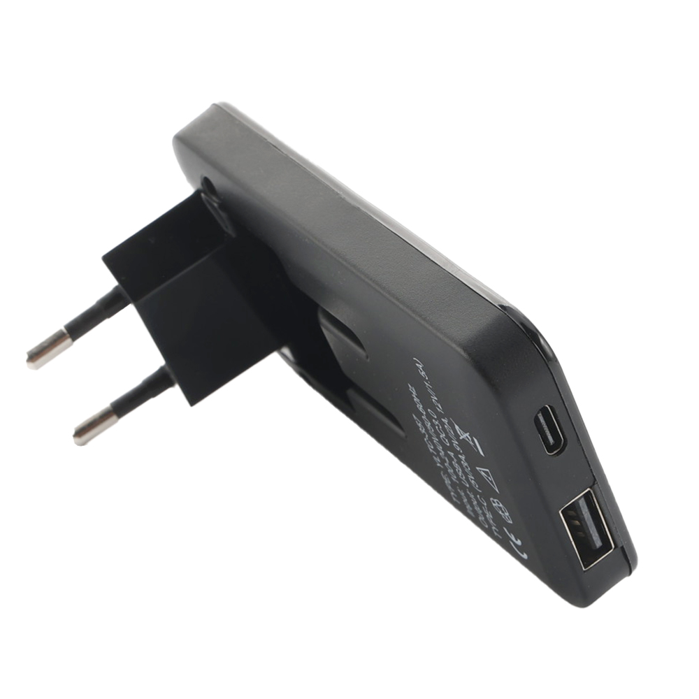 2 Stk. USB-Ladegerät Extra Flaches Netzteil Dual Port USB-A USB-C Schwarz  20W - Colour: Black