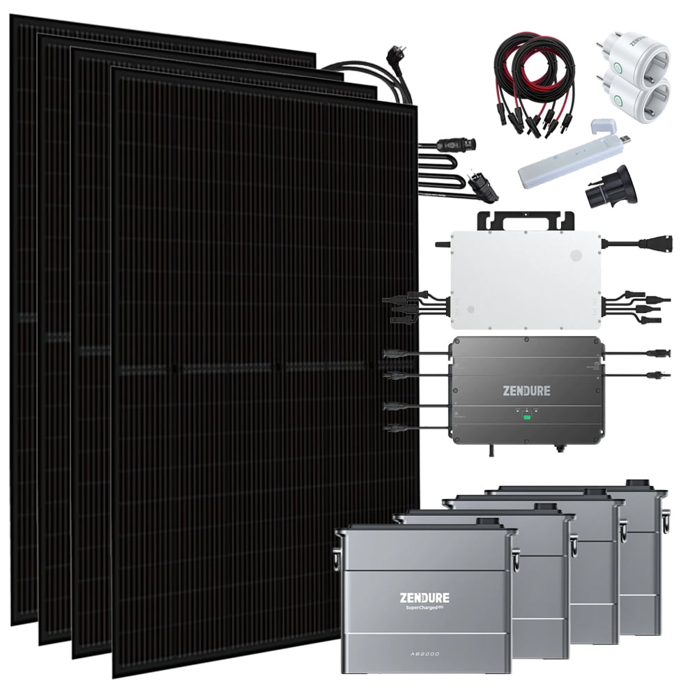 Zendure Solaranlage 7,68 kWh 1780W HMS-1600-4T DTU-Lite-S Trina Vertex-S+ 445 Mini-PV Hausnetz-Einspeisung