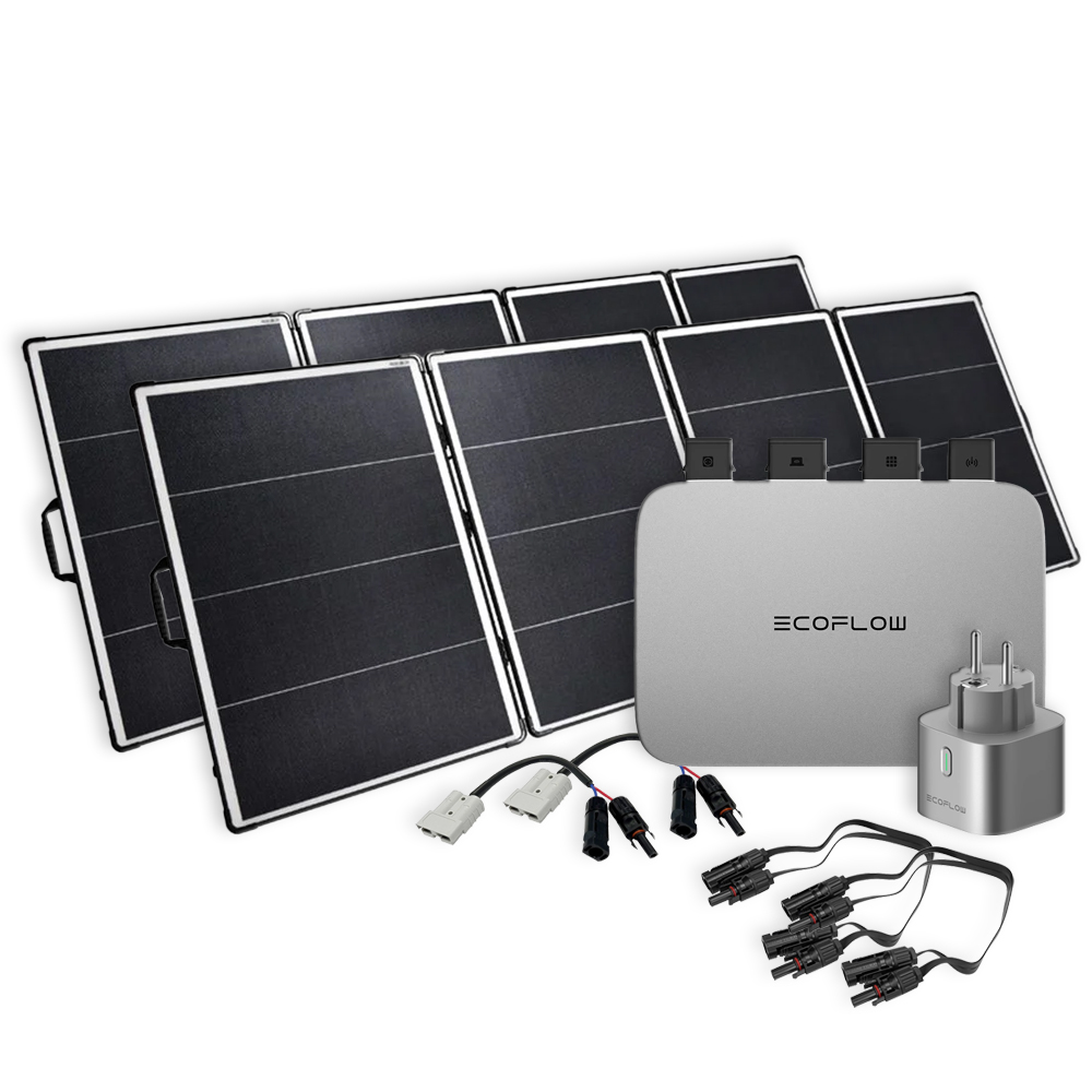 EcoFlow PowerStream 800W-System - 2x Offgridtec 400W Solarkoffer inkl.  Smart-Steckdose - Solar panel: 2x 400W Solarkoffer