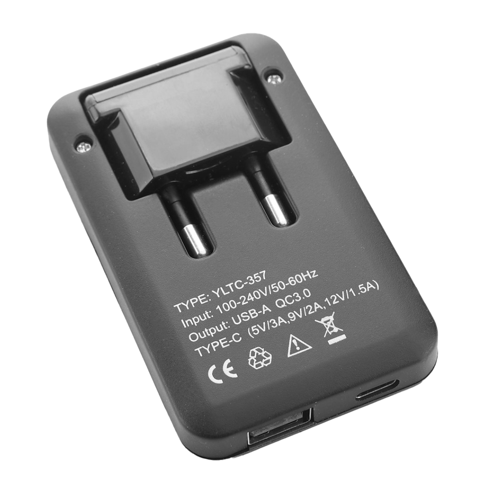 2 Stk. USB-Ladegerät Extra Flaches Netzteil Dual Port USB-A USB-C Schwarz  20W - Farbe: Schwarz