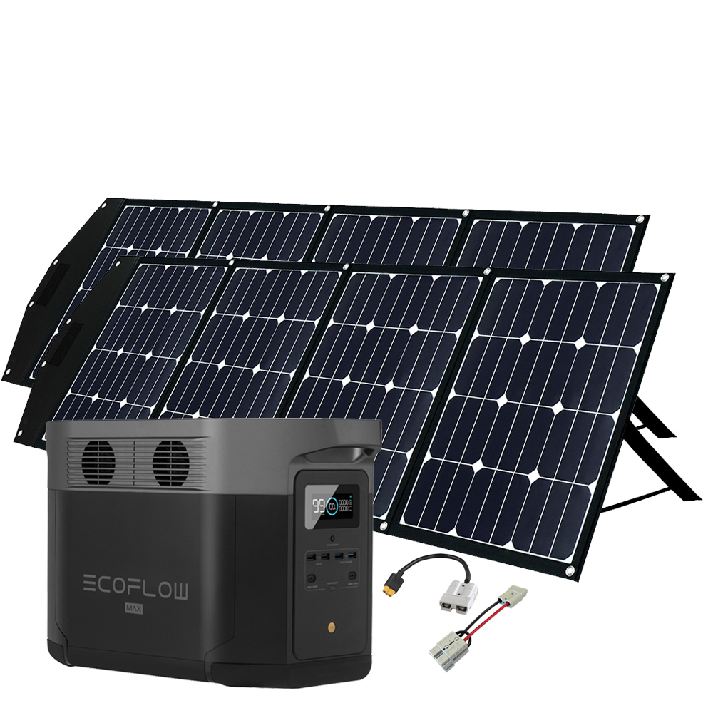 SparBundle EcoFlow Delta Max 1600 + 2 x 180w fsp-2 Offgridtec® Foldable  solar panel - Auxiliary battery: Without