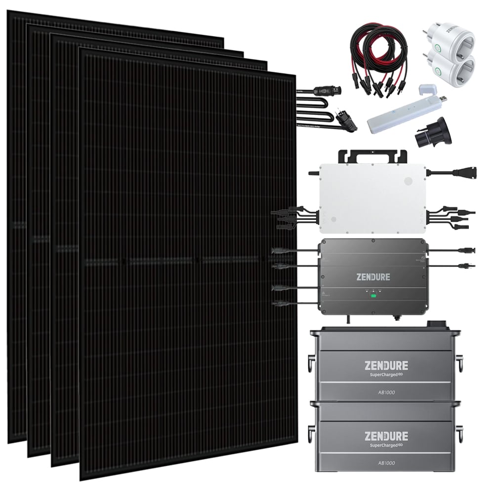 Zendure Solaranlage 1,92 kWh 1780W HMS-1600-4T DTU-Lite-S Trina Vertex-S+ 445 Mini-PV Hausnetz-Einspeisung