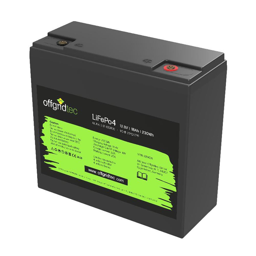 Offgridtec LifePo4 Akku 12/18 12,8V 18Ah BMS integriert 224Wh