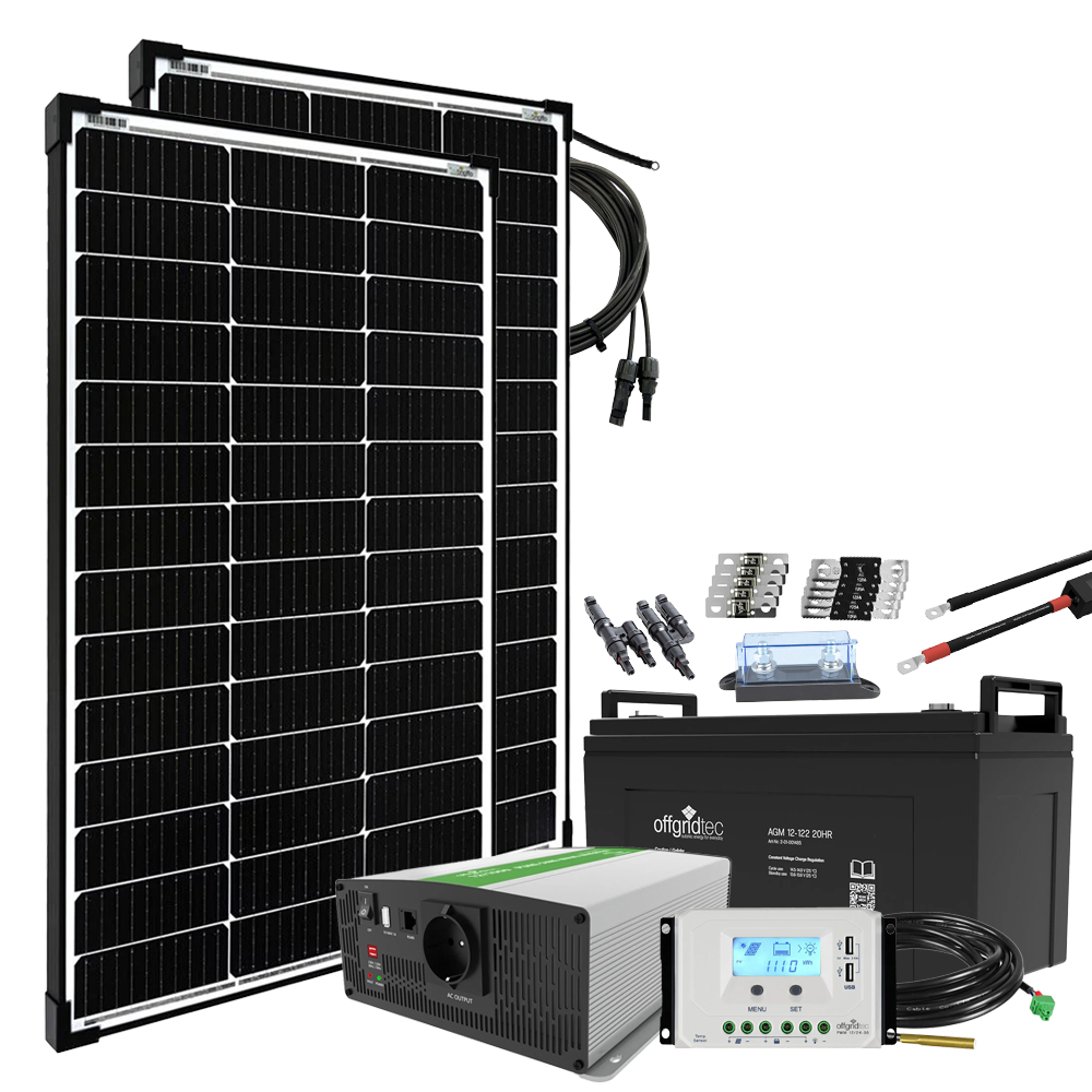 Offgridtec® Autark M-Master 200W Solaranlage - 1000W AC Leistung 122Ah AGM Akku