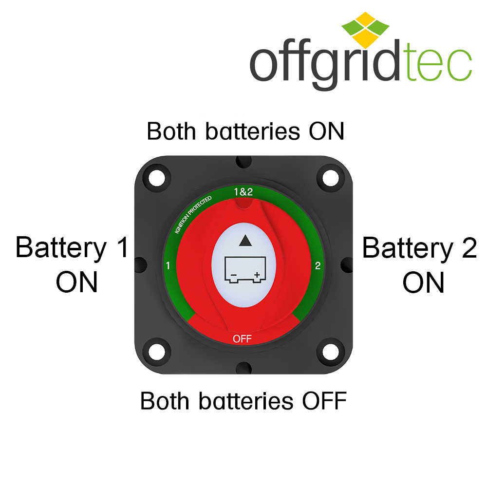 Offgridtec Batteriewahlschalter zum Umschalten zweier