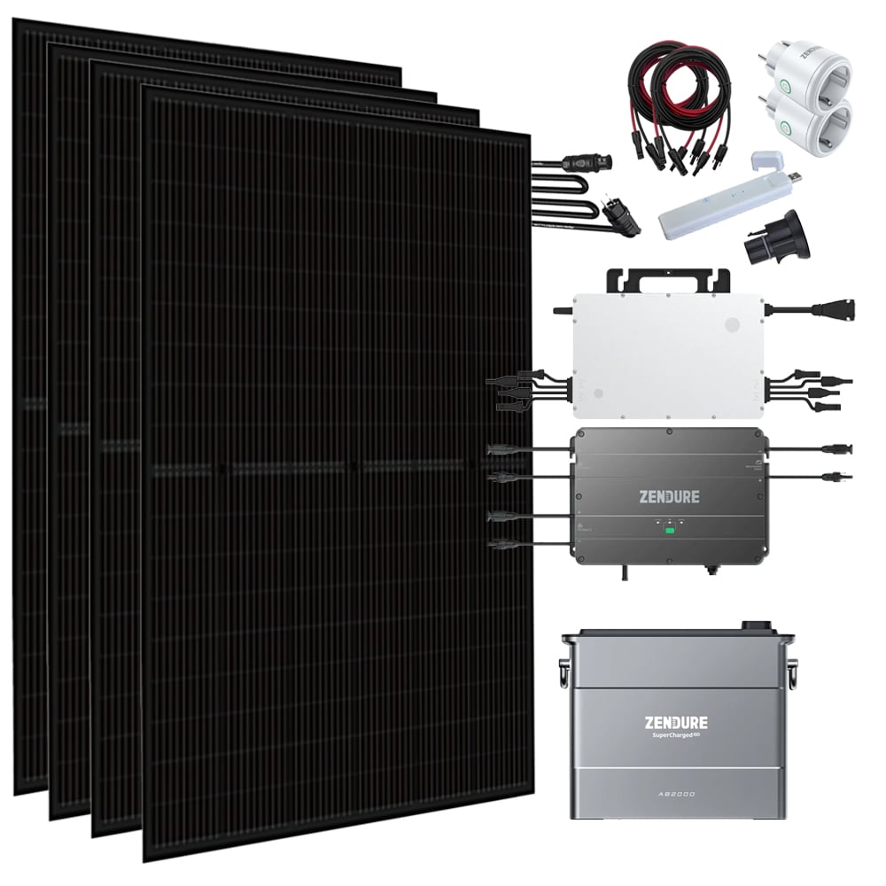 Zendure Solaranlage 1,92 kWh 1780W HMS-1600-4T DTU-Lite-S Trina Vertex-S+ 445 Mini-PV Hausnetz-Einspeisung