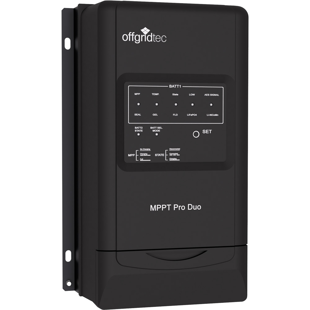 Offgridtec® MPPT Pro Duo charge controller 30A 12V 24V for two battery circuits