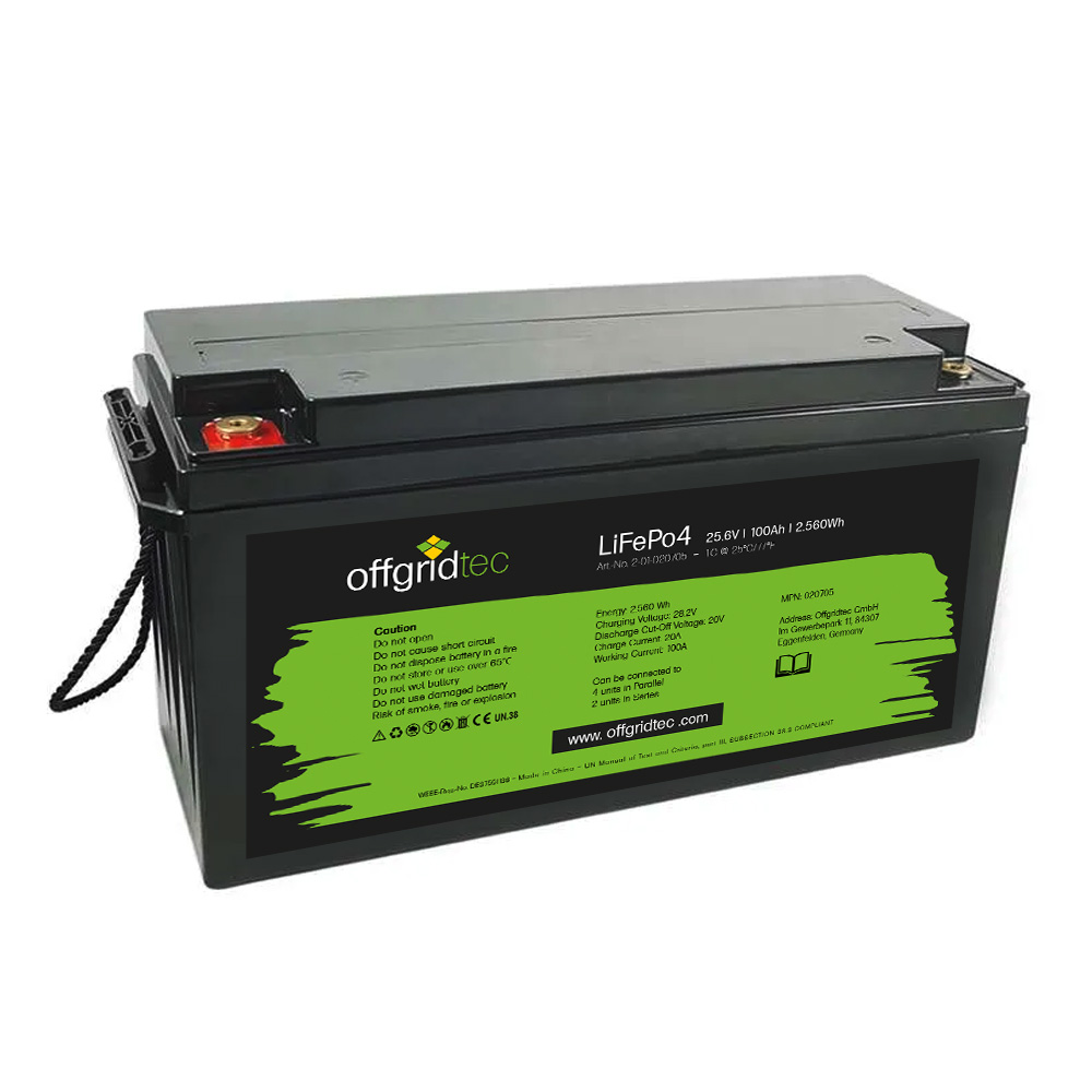 Offgridtec LifePo4 Akku 25,6/100 25,6V 100Ah BMS integriert 2560Wh