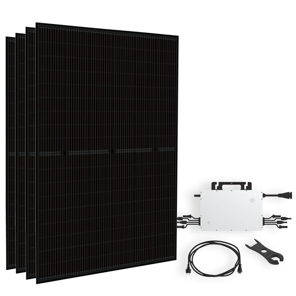 Offgridtec® Solar-Direct 1800W HMS-2000-4T solar system Full Black domestic grid feed - 5m connection cable