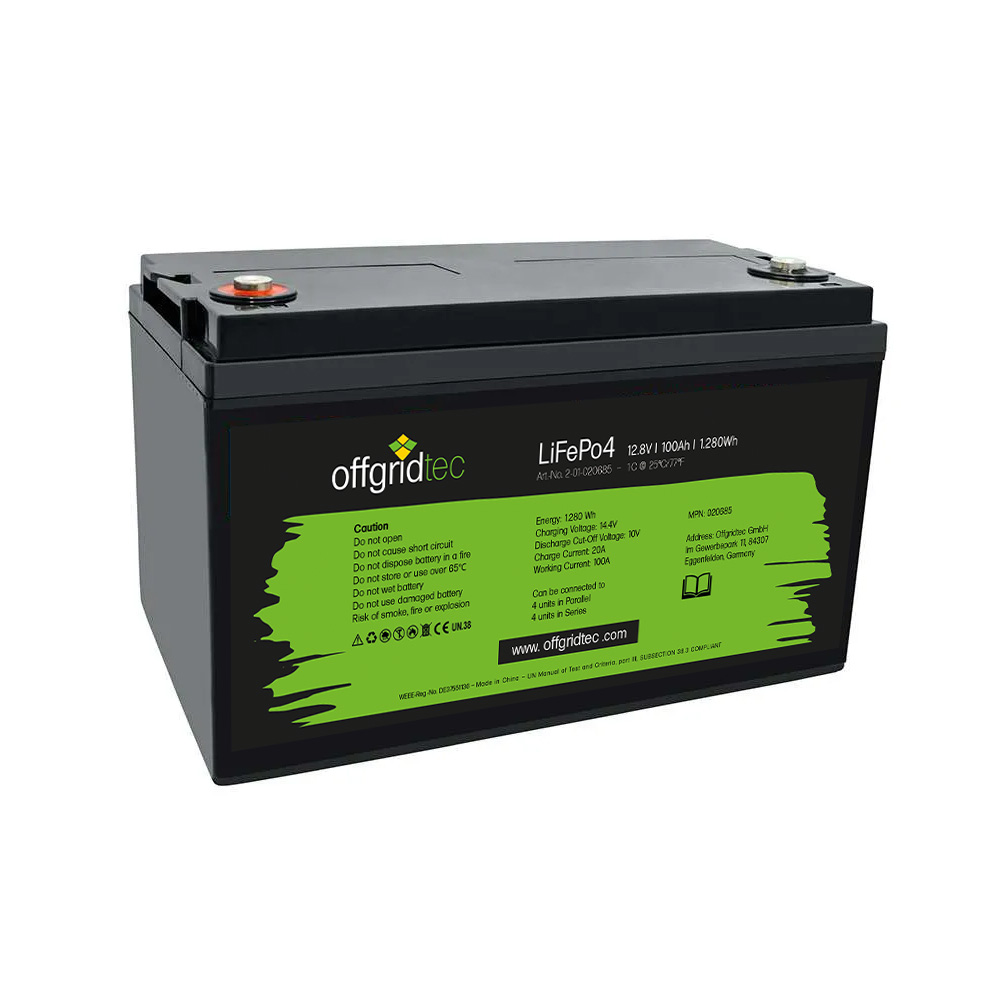 Offgridtec LifePo4 Akku 12/100 12,8V 100Ah BMS integriert 1280Wh