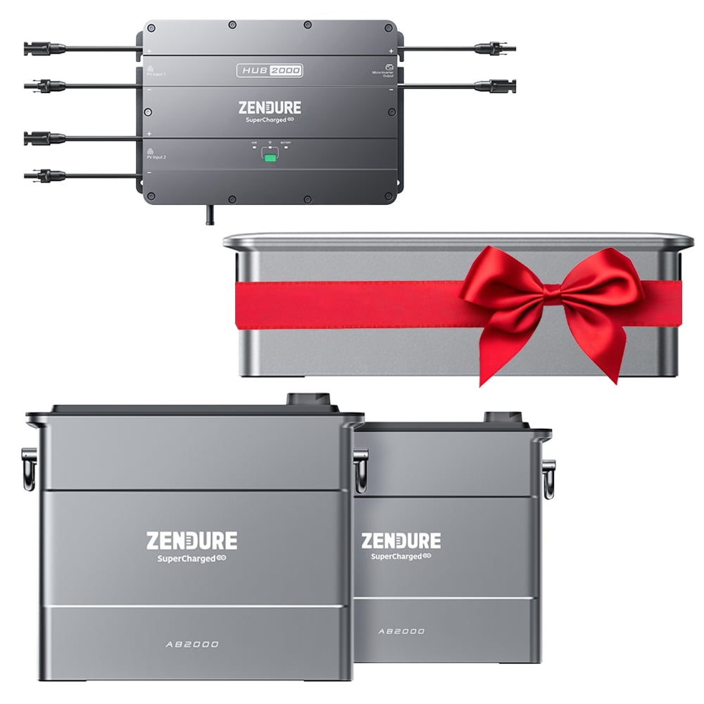 Zendure SolarFlow Geschenk-Bundle Smart PV Hub 2000 mit 2x AB2000 und ACE1500