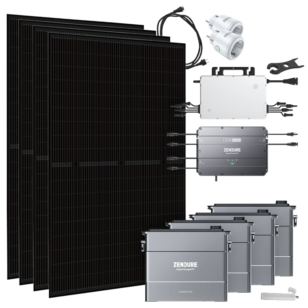 Offgridtec® Solar-Direct 7,68kWh 1800W HMS-1600-4T Solaranlage Bifazial Hausnetz-Einspeisung - 10m HMS-Anschlusskabel - DTU-Lite-S