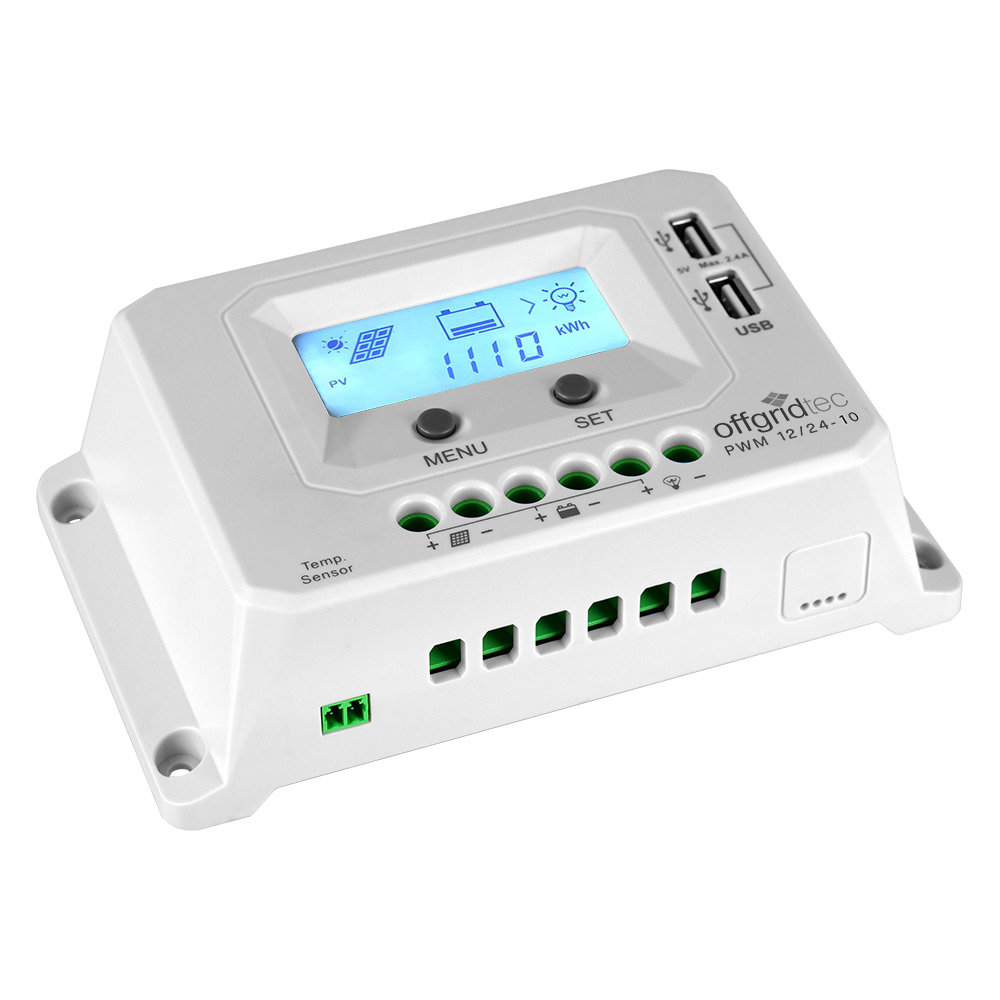 Offgridtec PWM Pro Laderegler 12V/24V 10A USB-Port