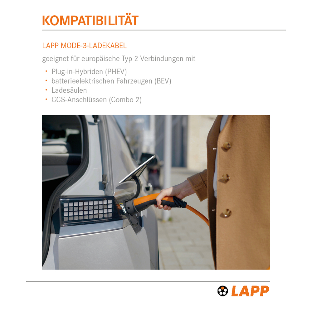 Lapp Mobility 5m Helix charging cable e-car type 2, 22 kW/32 a, 3-phase