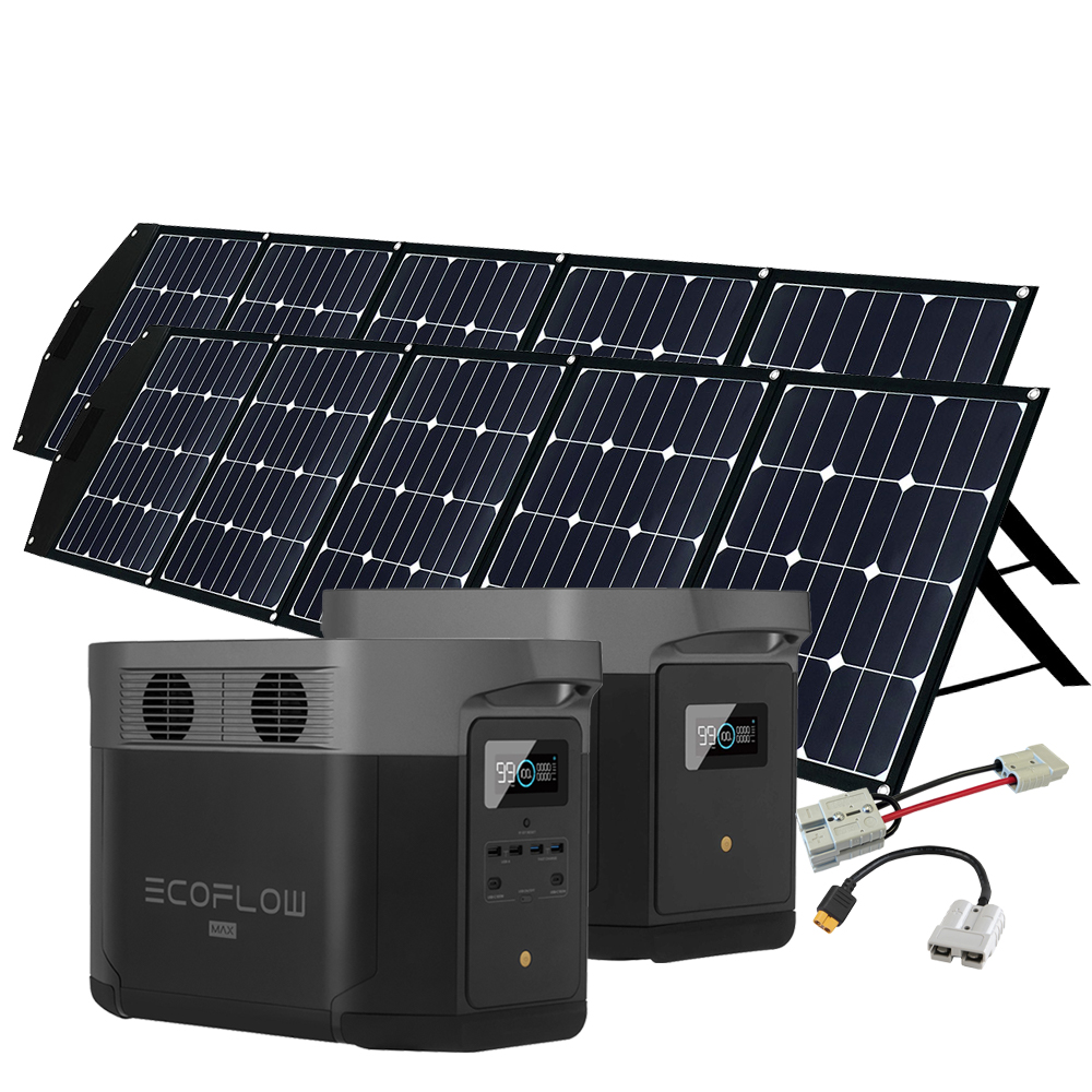 SparBundle EcoFlow Delta Max 1600 + 180W FSP-2 Offgridtec® Faltbares  Solarmodul + 2 x Delta Max Erweiterungsakku 2016Wh - Solarleistung: 1 x  180W FSP-2 Solarmodul