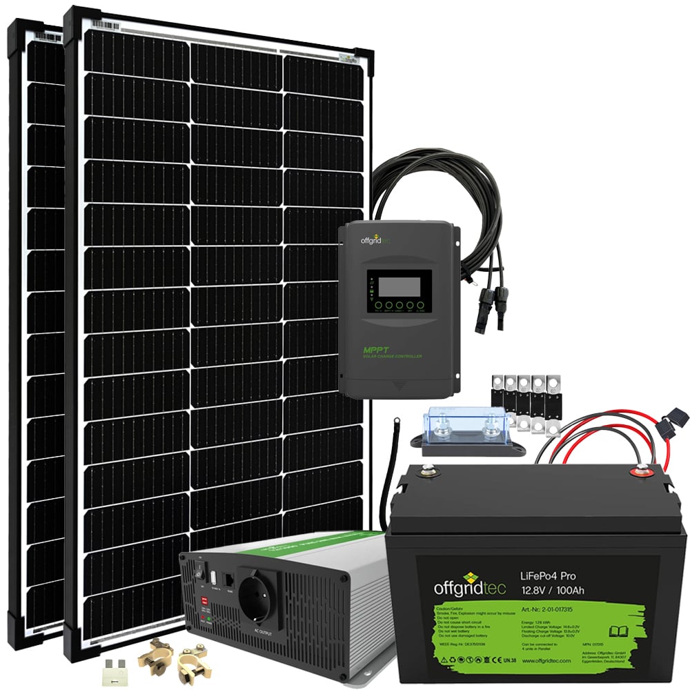 Offgridtec® Autark Pro M 200W Système Solaire - 1500W de Puissance AC 100Ah Batterie LiFePO4