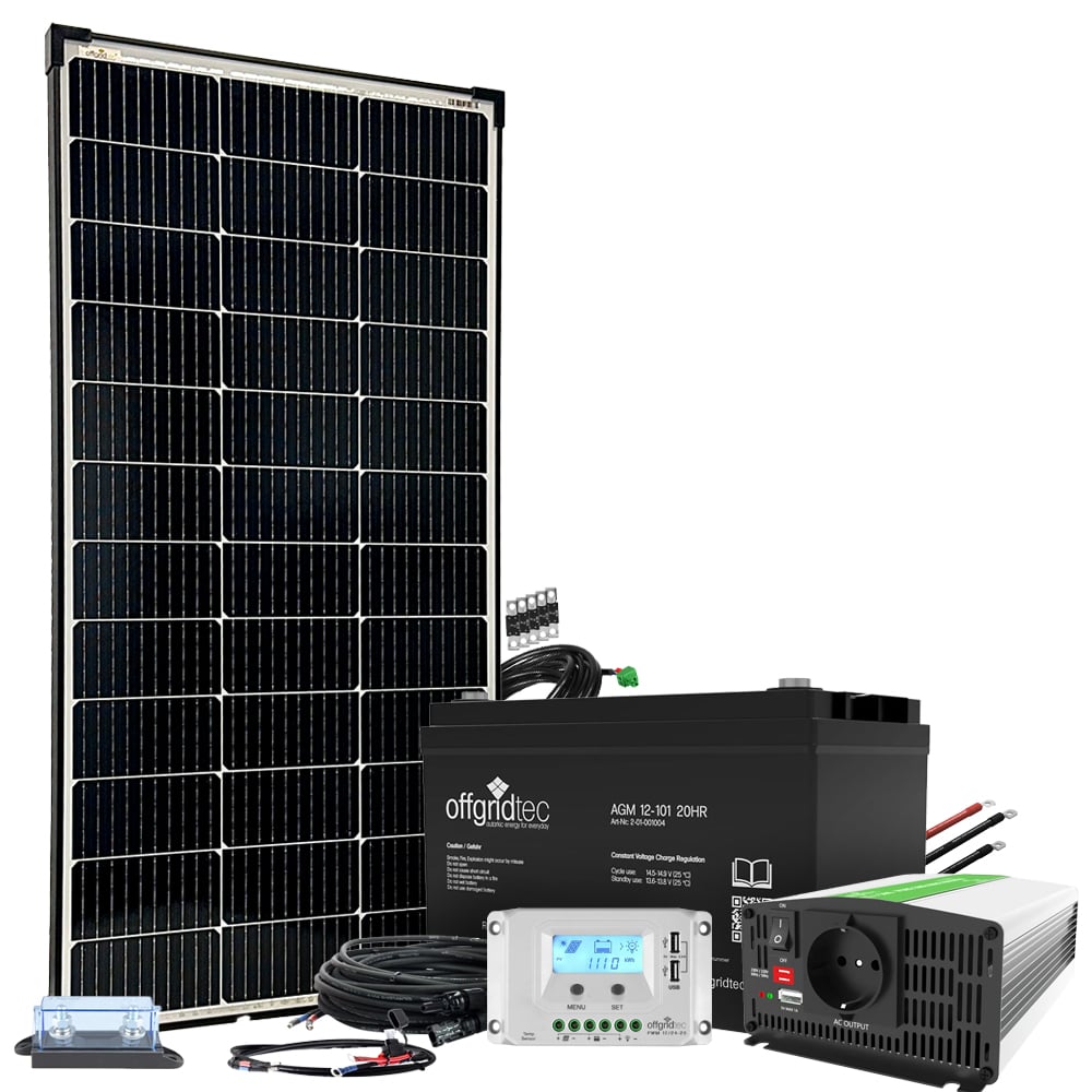 Offgridtec® Autark S-Master 130w Solaranlage 101Ah agm 500w ac power