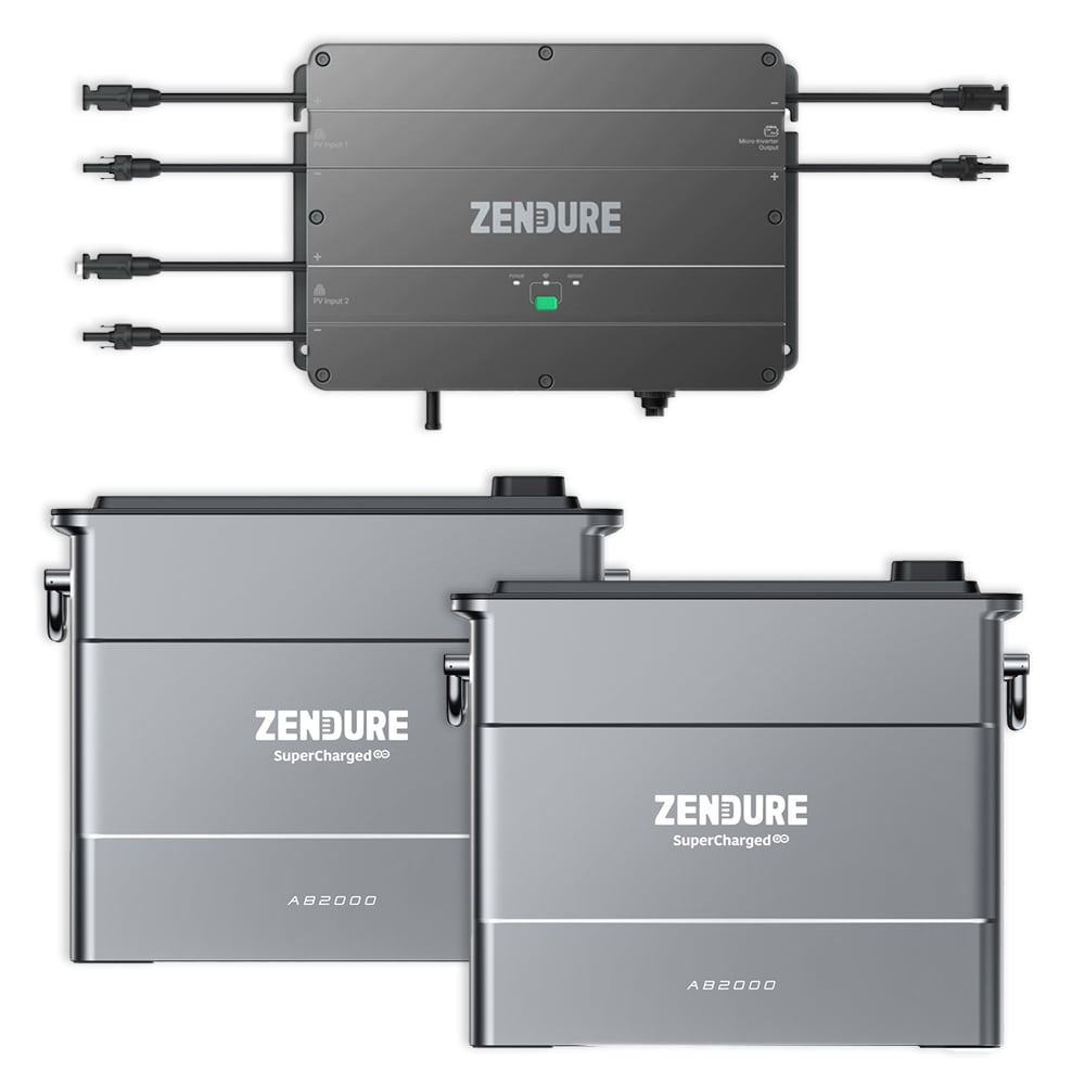 Zendure SolarFlow Set Smart PV Hub 1200 MPPT mit Erweiterungsbatterie AB2000