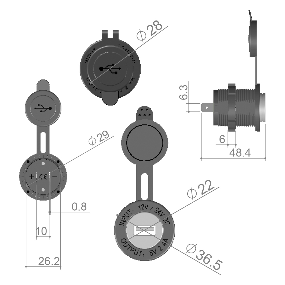 12/24 V Auto-Steckdose, 2 x USB Anschlüsse (schwarz) - BAUAKTIV Discount  Baumarkt