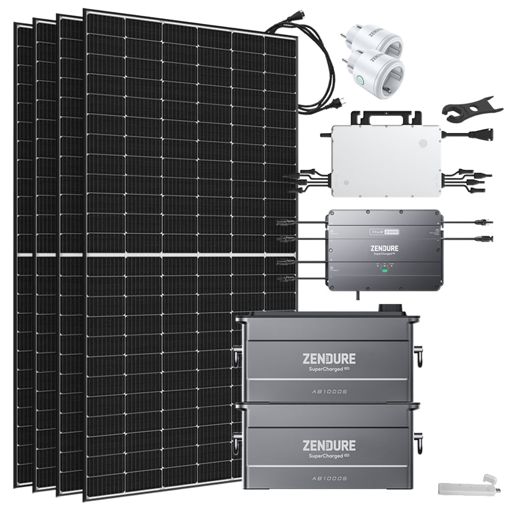 Offgridtec® Solar-Direct 1920W HMS-2000-4T Solaranlage Full Black Hausnetz-Einspeisung inkl. Speicher